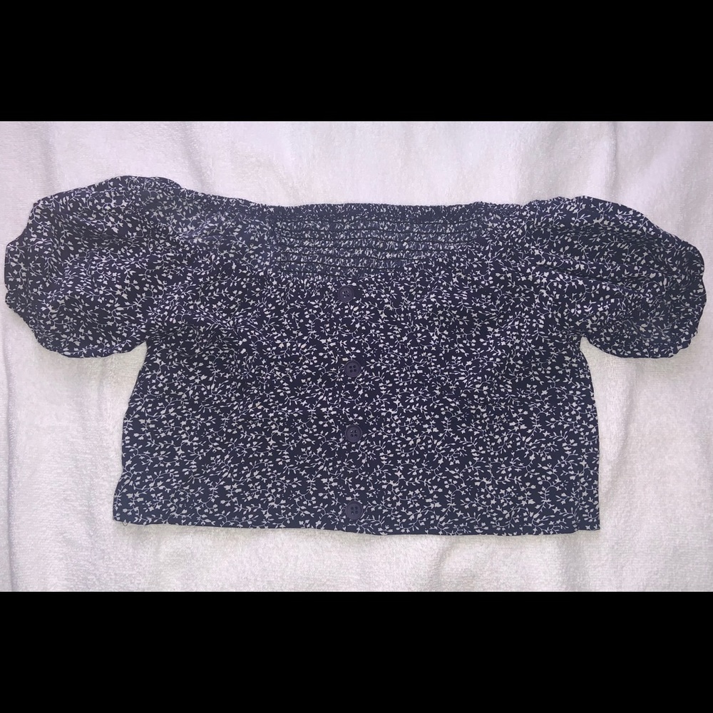 Blue Off The Shoulder Croptop